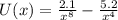 U(x) = \frac{2.1}{x^{8}}-\frac{5.2}{x^{4}}