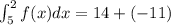 \int_5^2f(x)dx=14+(-11)