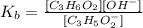 K_{b} = \frac{[C_{3}H_{6}O_{2}][OH^{-}]}{[C_{3}H_{5}O_{2}^{-}]}