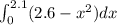 \int_{0}^{2.1}(2.6-x^2) dx