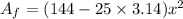A_{f}=(144-25\times 3.14) x^{2}
