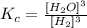 K_c=\frac{[H_2O]^3}{[H_2]^3}