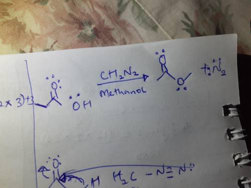 Diazomethane, CH2N2, is used in the organic chemistry laboratory despite its danger because it produ