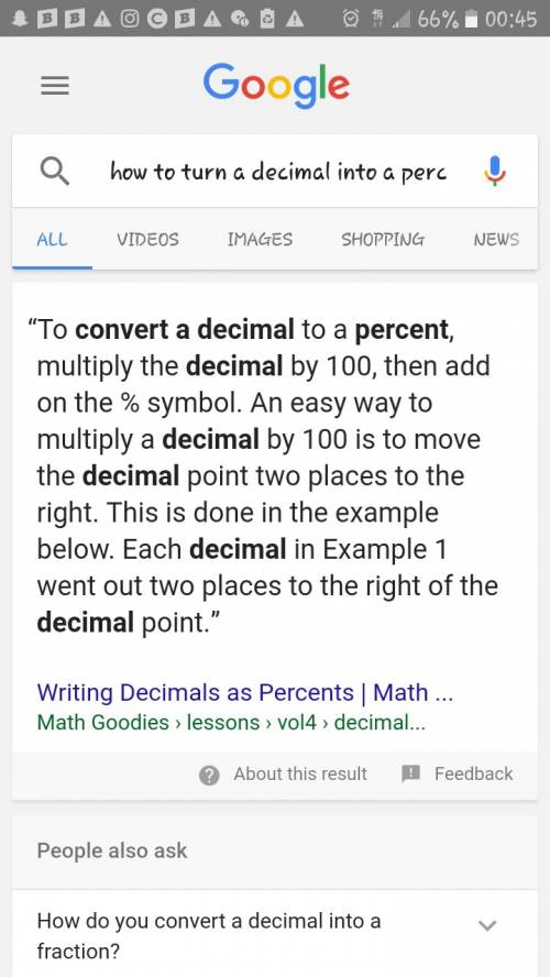 How do you convert a decimal into a percentage?