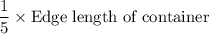 \dfrac{1}{5}\times \text{Edge length of container}