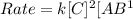 Rate=k[C]^2[AB}^1