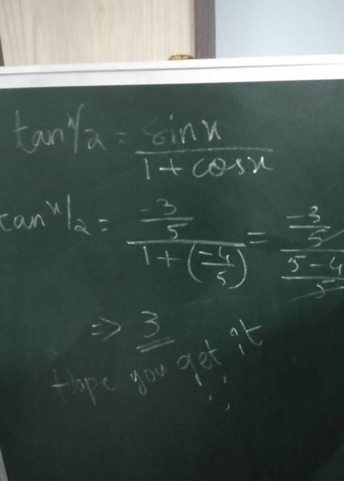 Given sinx=-3/5 and x is in quadrant 3, what is the value of tanx/2
