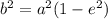 b^2=a^2(1-e^2)