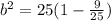 b^2=25(1-\frac{9}{25})