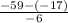 \frac{-59-(-17)}{-6}