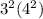 3^{2}(4^2)