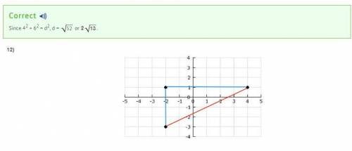To find the distance between (-2,-3) and (4,1), Peggy's teacher drew a diagram and marked blue lines