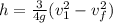 h = \frac{3}{4g}(v_1^2 -v_f^2)