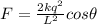 F = \frac{2kq^2}{L^2} cos \theta
