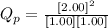 Q_{p} = \frac{[2.00]^2}{{[1.00]}[1.00]}