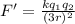 F' = \frac{kq_1q_2}{(3r)^2}