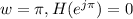 w=\pi , H(e^{j \pi}) = 0