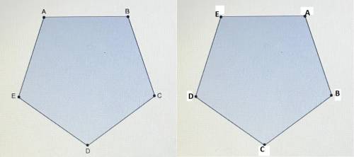 Use the slider to rotate pentagon ABCDE about the center of rotation, R. The angle through which the