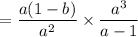 $=\frac{a(1-b)}{a^{2}}\times \frac{a^{3}}{a-1}