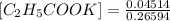 [C_2H_5COOK]=\frac{0.04514}{0.26594}