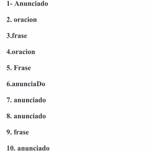 Escribe al lado si es enunciado, oración o frase 1. Han tocado el timbre 2 eres un tipo simpático 3.