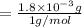 =\frac{1.8\times 10^{-3}g}{1g/mol}
