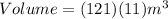 Volume = (121)(11)m^3