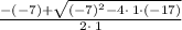 \frac{-\left(-7\right)+\sqrt{\left(-7\right)^2-4\cdot \:1\cdot \left(-17\right)}}{2\cdot \:1}