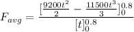 F_{avg}=\dfrac{[\frac{9200t^2}{2}-\frac{11500t^3}{3}]_0^{0.8}}{[t]_0^{0.8}}