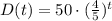 D(t)=50\cdot (\frac{4}{5})^{t}