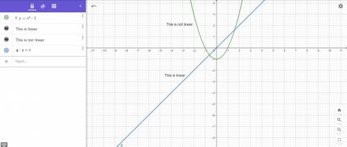 Is y = x 2 – 1 a linear equation?