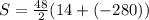 S = \frac{48}{2}(14+ (-280))
