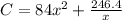 C=84x^2+\frac{246.4}{x}