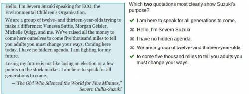 Hello, I'm Severn Suzuki speaking for ECO, the Environmental Children's Organisation. We are a group