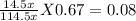 \frac{14.5x}{114.5x} X0.67= 0.08