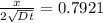 \frac{x }{2\sqrt{Dt} } = 0.7921