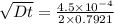\sqrt{Dt} =\frac{4.5\times10^{-4}}{2\times 0.7921}