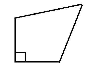 A four-sided sandbox has only one right angle. Two side lengths 3 ft, and two side lengths 5 ft. Wha