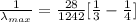 \frac{1}{\lambda_{max} } = \frac{28}{1242} [\frac{1}{3} -\frac{1}{4}]