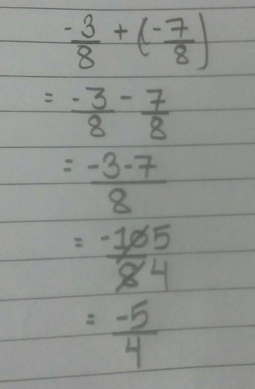 -3/8+(-7/8) how solve