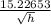 \frac{15.22653}{\sqrt{h}}