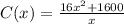 C(x)=\frac{16x^2+1600}{x}