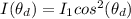 I(\theta_d) = I_1 cos^2(\theta_d)