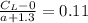 \frac{C_L-0}{a+1.3} = 0.11