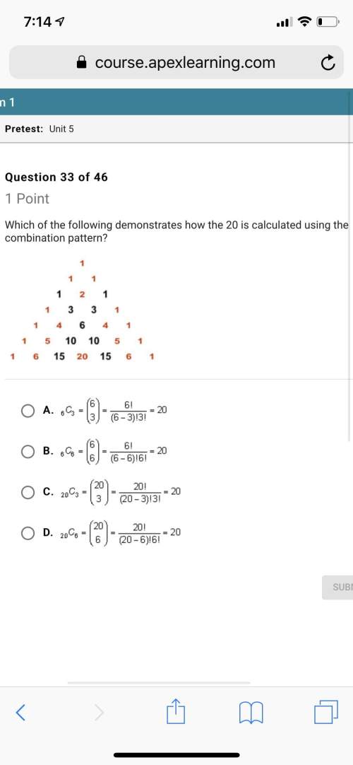 Which of the following demonstrates how the 20 is calculated using the combination pattern?