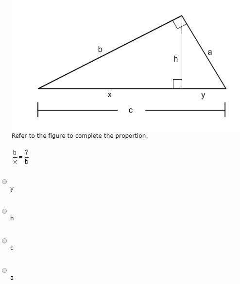 Refer to the figure to complete the proportion. (10)