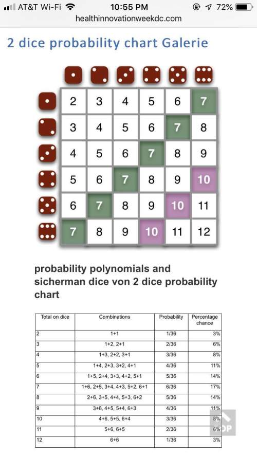 1. if two dice are rolled, what is the probability that the one will have a 3?  2. if two dic