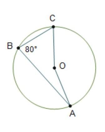 what is the measure of angle coa? 140°150°160°
