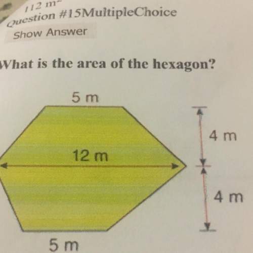 What is the area of the hexagon? o 60 o 68 o 120 o 106