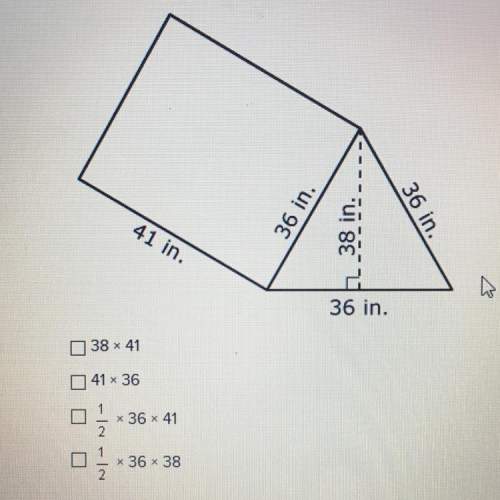 Which expression will you find the surface area of this right triangular prism? select all the app